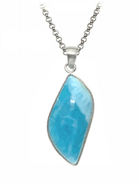 Freeform "Curvy" Marquis Larimar Pendant - Medium (LMB-160)