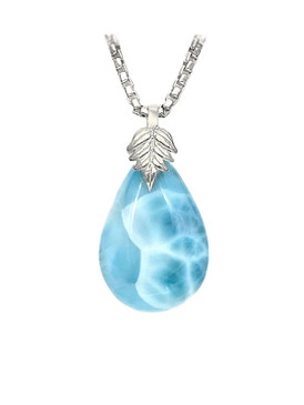 Teardrop Larimar Pendant - Large (LMB-111)