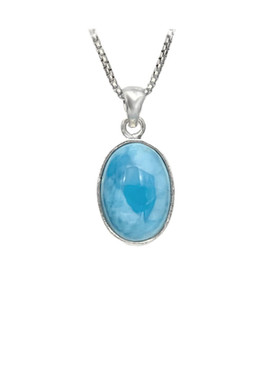 Oval Larimar Pendant - Small (LMB-090)