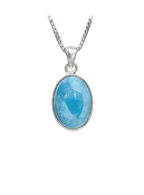 Oval Larimar Pendant - Small (LMB-090)