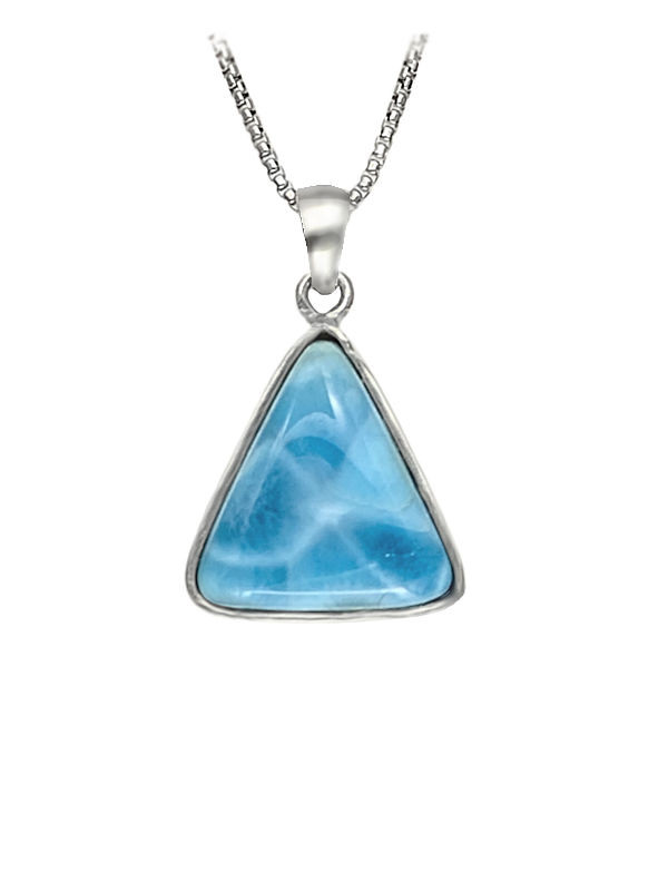 Triangular Larimar Pendant - Medium (LMB-141T)