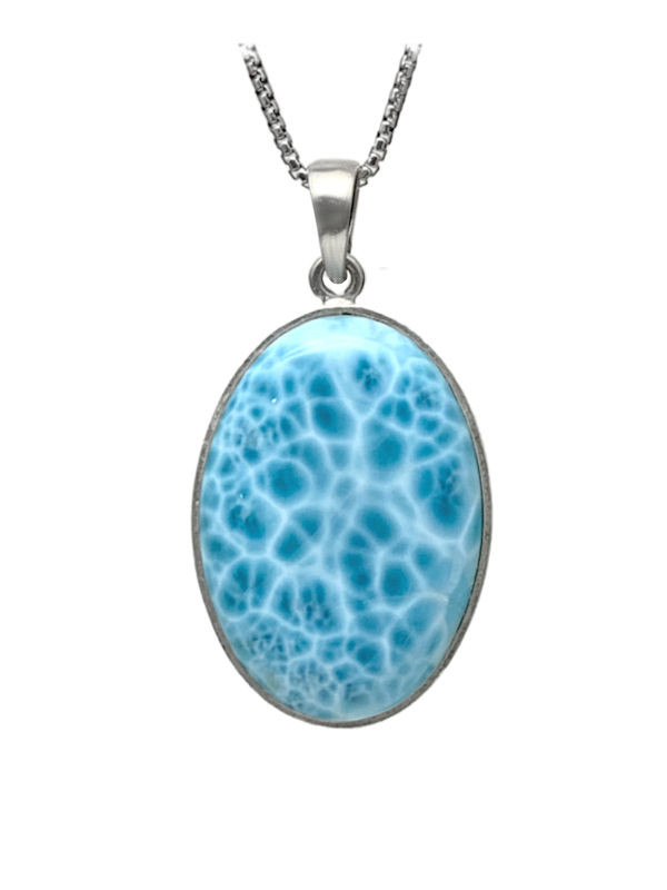 Oval Larimar Pendant - Large (LMB-269)
