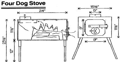 Four Dog DX Steel Tent Stove--A great camp stove for cooking and heating in  camp