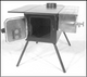 The Three Dog DX steel stove, shown here with optional water jacket. One side shelf, as shown, is included with your stove as "standard equipment". You can order a second side shelf as an option when you complete your order.