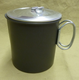 Hard anodized aluminum 1.1 liter pot with lid--handles fold flat for transporting and nesting into larger pots.