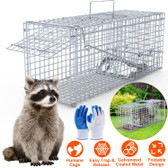  Live Humane Animal Trap Cage Heavy Duty Folding Catch And Release 25.59Inch