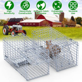 2Pcs 18x8x10In Humane Single Door Live Animal Trap Collapsible 