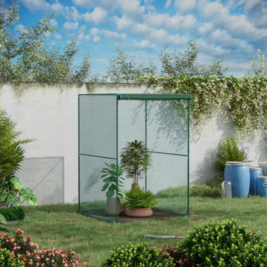 Walk-in Crop Cage, Plant Protectors from Animals with Roll Up Zippered Door