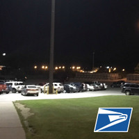 350w Sport lighters illuminating the parking lot of the United States Postal Service