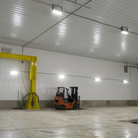 LED Helios light fixtures installed in the newly built wet bay facility for Schmidt's Pumping