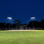 Custom 50' Round tapered steel light poles with Helios fixtures installed on the baseball fields