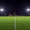Showcase soccer field with custom sports light poles and LED sports light fixtures