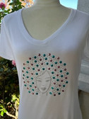 Jack & Jill White Shirt With Lady in Rhinestones