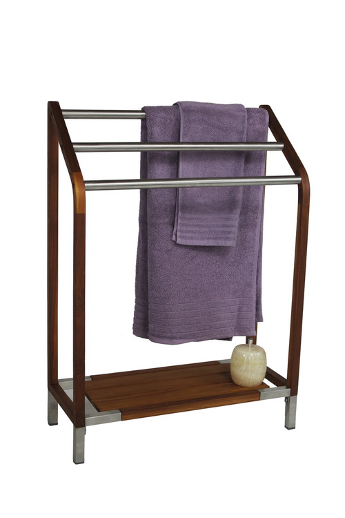 The Original Sula™ Versatile Teak & Stainless Towel Rack Aqua Teak