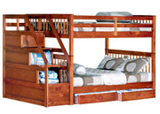 #45196 Full Full Staircase Bunk Bed 6/6 Slats