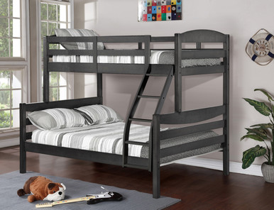 Alissa Twin/Full Bunk Bed (#4530331 - ABC - Rustic Grey) 