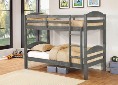 Alissa Twin/Twin Bunk Bed (#E4530031- AB - Rustic Grey)