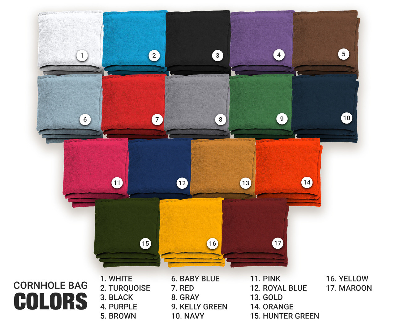 All Weather Premium Cornhole Bags - Set of 8 - Custom Cornhole, LLC