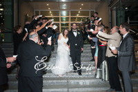Blissful Newlyweds Laura and Mike Spiegel used Flyboy Naturals Rose Petals for their wedding.