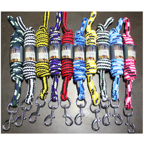 Set Of 10 MultiColor Premium 2.2mt Braided Horse Lead Ropes Unicorn
