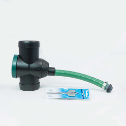 3P Filter Collector (Black) showing attached hose of Universal Kit and Flat Drill Bit