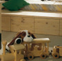 Osmo Wood Wax Finish (3101 Clear) safely protecting the children's toys and wood framing in the children's bedroom