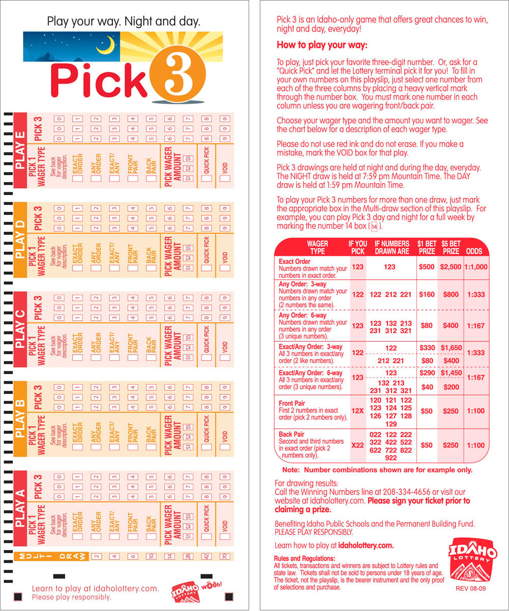 Idaho Pick 3 Lotto Game - Double Red Lucky Products - Lottery, Dream Books,  Winning Numbers, Psychic Reading, Luck, Lucky Strategies, Good Luck