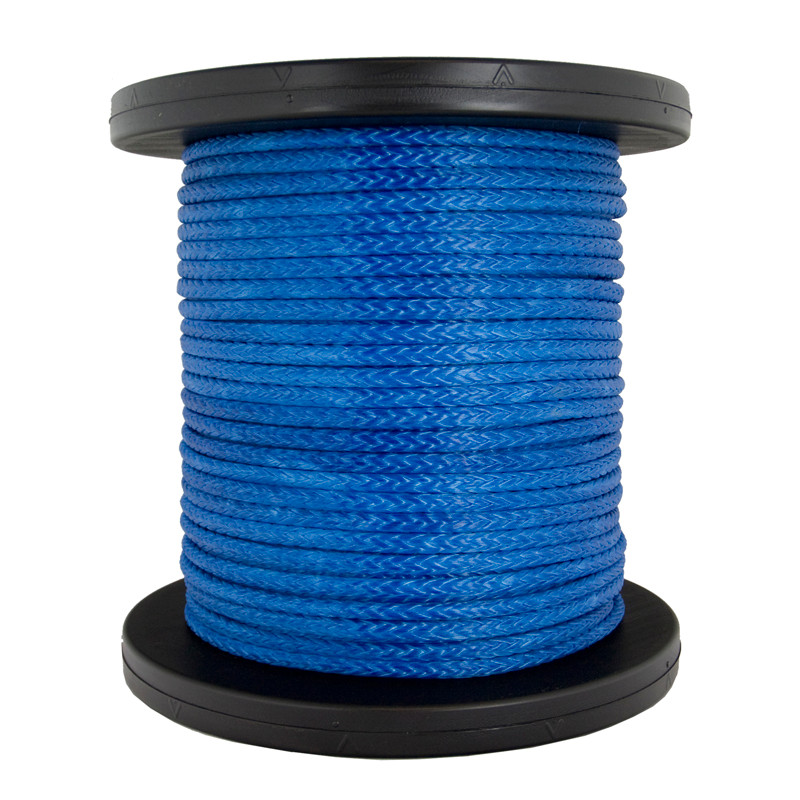 US Made AMSTEEL Blue Winch Rope 1/2 inch x 100 ft Blue (34,000 lb Strength)  (4X4 Vehicle Recovery)