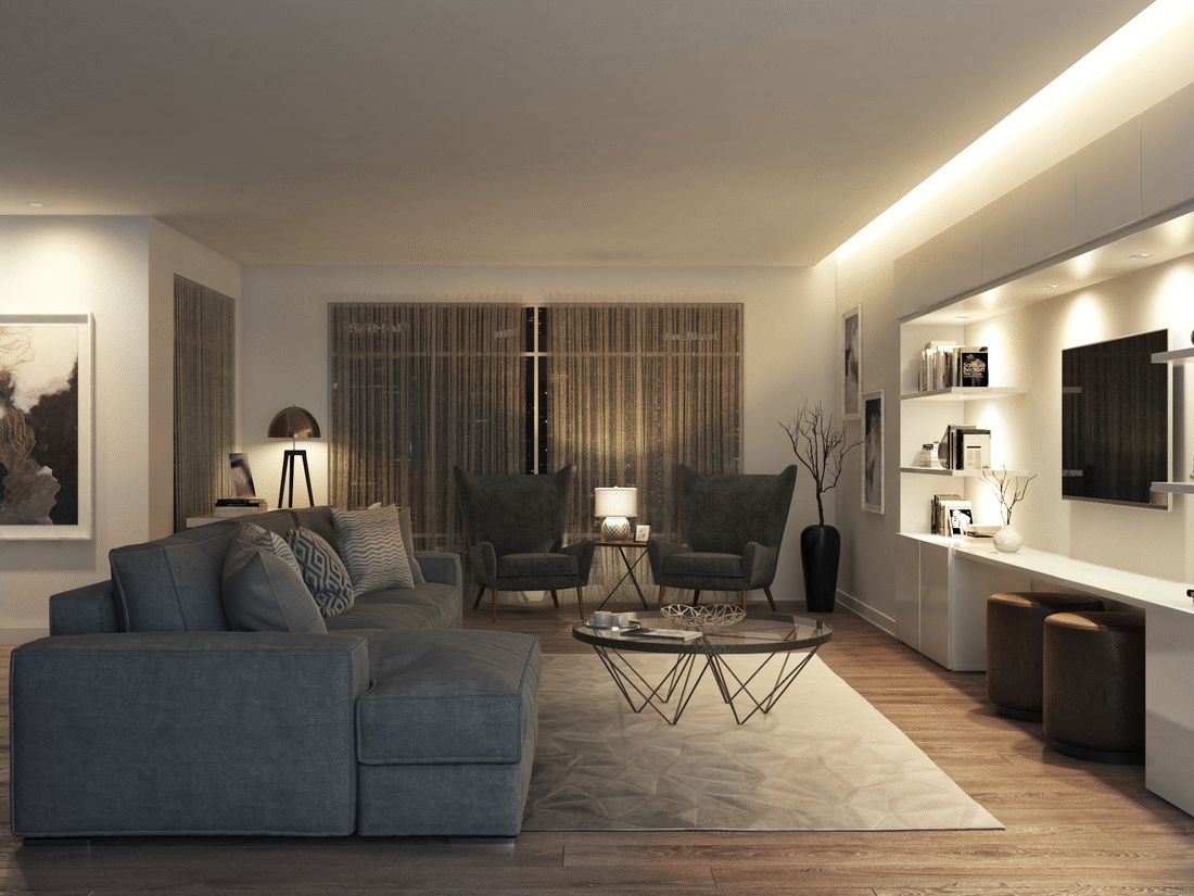 Dynamic White LED lighting example in a living room