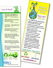 Earth day - Bookmark | Save your place with Earth saving quotes & tips.