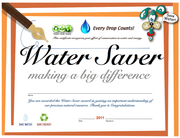 Student Water Achievement Certificate | Child Water Conservation Award