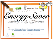 Student Energy Achievement Certificate | Child Energy Conservation Award