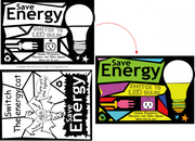 Energy Fun Stained Glass Coloring Sheets - Window Energy Saving Messages | Children's learning tools