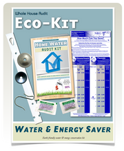 Whole House Water Audit & Bathroom Kit | Flow Restrictors, Toilet Dye Tablets Low Flush Displacement Bag
