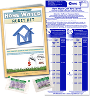 Custom Home Water Audit Kit | Full Color Book, Flow Gauge Bag & Toilet Dye Tablets | Custom labeled