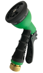 Low FLow Hose Nozzle Wide Mouth Green Garden Spray Lower Water Rate Usage 9 Position Ergonomic Grip Handle with Restrictor