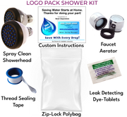 Bathroom Custom Kit | Add your logo & message | instructions | Packaging Showerhead & Aerator