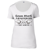 House Stark Armouries Womens Scoop Neck T-Shirt