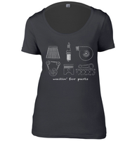 Waitin for Parts Womens Scoop Neck T-Shirt
