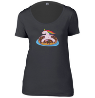 Lazy Unicorn Womens Scoop Neck T-Shirt