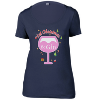 Let Christmas Be Gin Womens Scoop Neck T-Shirt