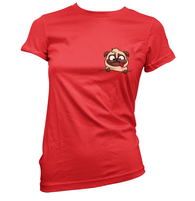 Pocket Pug Womens T-Shirt