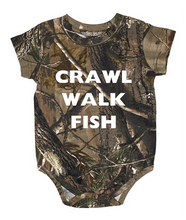 Fishing Camouflage Baby Onesie - Crawl Walk Fish