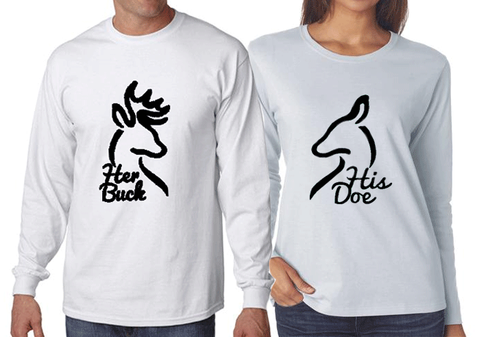 buck and doe couple moletom com capuzs