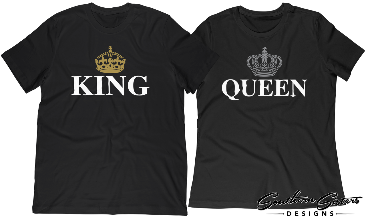 Skrive ud Tablet En trofast King and Queen Couples T Shirts