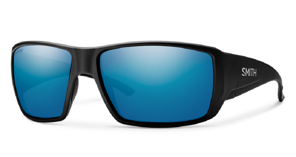 Smith Optic Guides Choice Matte Black Chromapop Polarized Blue Mirror