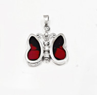 Small Red Butterfly Pendant  "Real Butterfly Wings"
