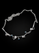 Handmade 950 silver necklace with curved silver detail and small blue agate crystal stone accents | Nine50