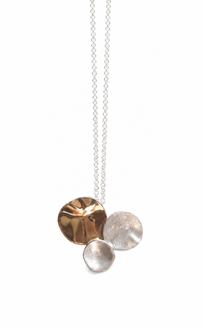 Sun/Moon Eclipse Necklace 18k Gold & Silver