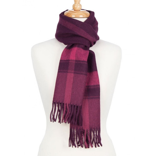 Baby Alpaca Scarf Crimson Check